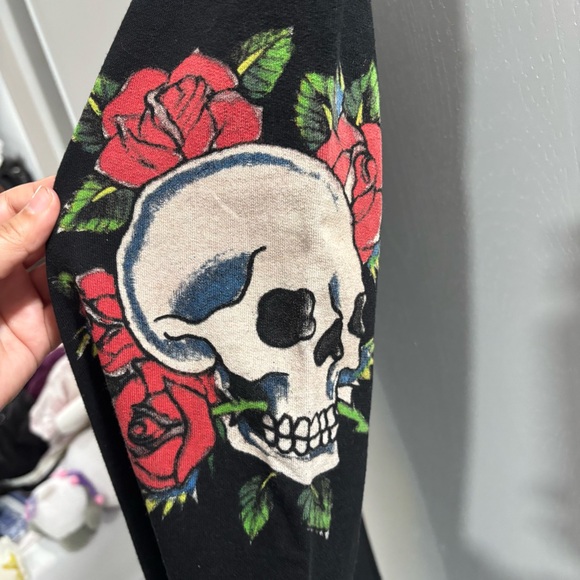 Don Ed Hardy Black Joggers with Floral Accents - Picture 4 of 7